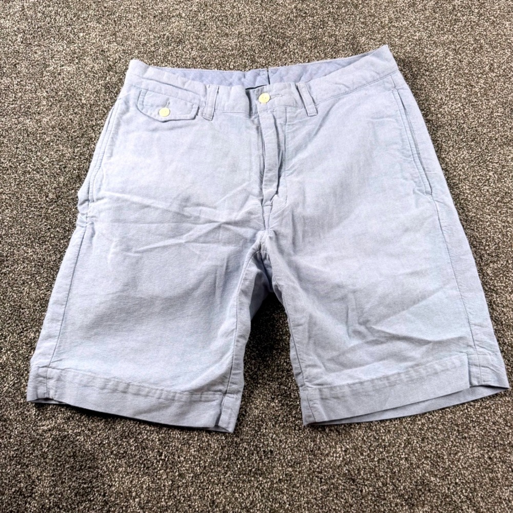 Polo Ralph Lauren Shorts Men's 30x8.5 Light Blue Oxford Classic Fit Cotton Chino